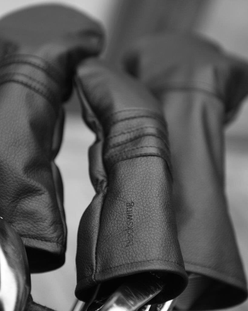 headcovers for golfclubs premium leather in black